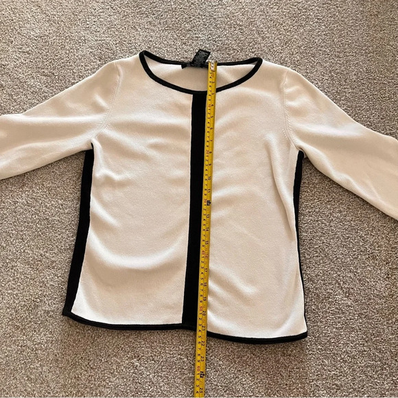 Geoffrey Beene Sport 3/4 Sleeve Black and White V-Neck Sweater 100% Cotton - Picture 10 of 10